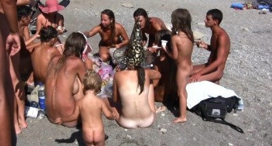 The vast oceanfront 1 Full HD video - Supporters of naturism live in harmony with nature