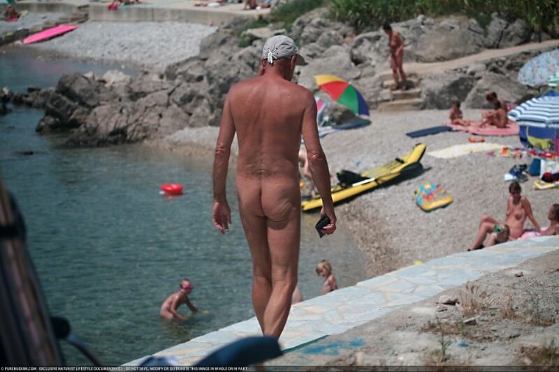 Nudist Shore Walking pics - Naturism and Environmental Awareness