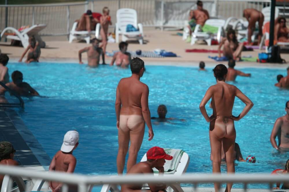 Pool-Shore Group Exercise - Nudity helps us better understand ourselves and the world around us