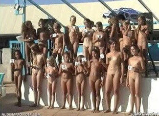 Junior Miss Pageant France video 2 - Blending in with the crowd of nudists