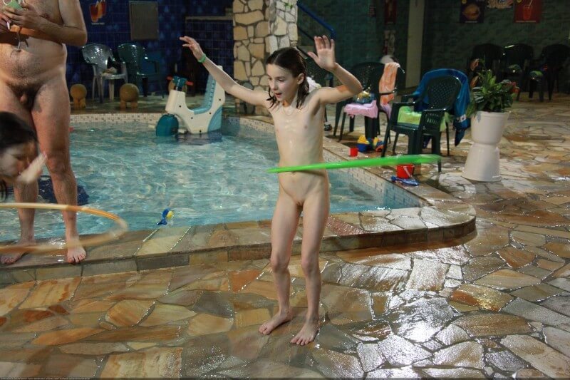 Naturist club games pool photos - Beautiful family nudism