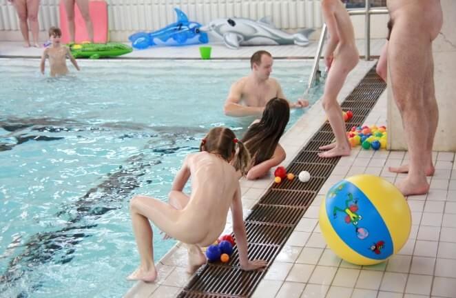 Nude family in the pool photos - Nudism and naturism are a path to self-acceptance