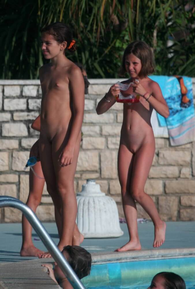 Two Poolside Nudist Girls pics - Nature is considered the bodys natural clothing